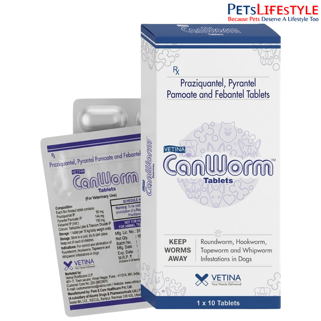 Vetina CanWorm Tablets for Dogs 10 Tablets