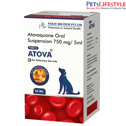Pooch Atova Atovaquone Oral Suspension 750 mg/5 ml for Dogs Babesia Treatment