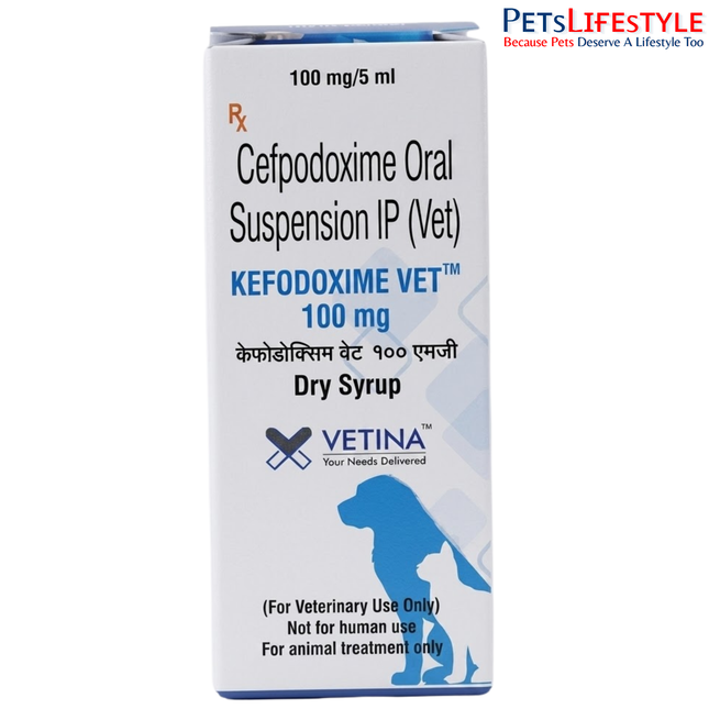 Vetina Kefodoxime Vet DS 100 mg Dry Syrup for Dogs and Cats 30 ml
