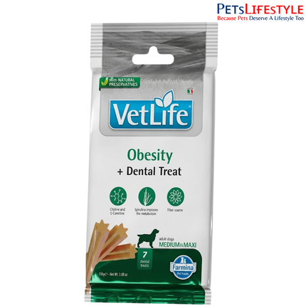 Farmina Vet Life Obesity Dental Treat for Med & Maxi Dogs 110g