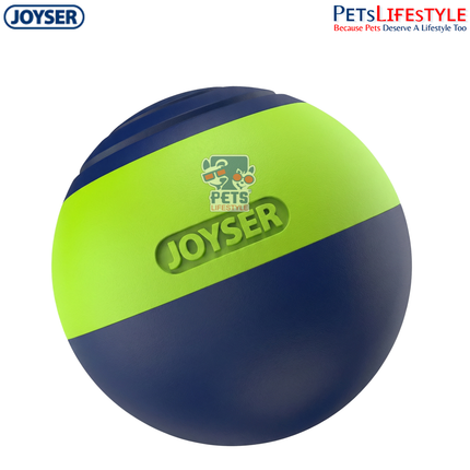 JOYSER Active TPU Ball with Squeaker Dog Toy – Blue/Green (M)
