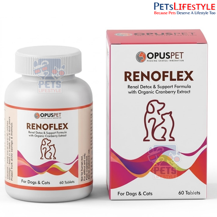 Opus Pet Renoflex | Advanced Renal Detox & Kidney Support Tablets for Dogs & Cats | 60 Tablets