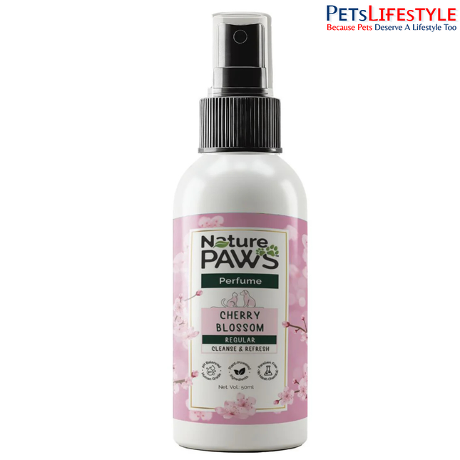 NaturePAWS Regular Range Pet Perfume Spray 50 ml – Japanese Cherry Blossom with Witch Hazel & Vitamin E for Dogs & Cats