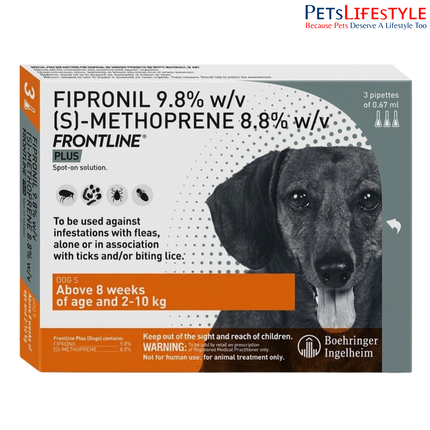 Frontline Plus Spot-On for Dogs 2–10 kg (0.67 ml) – Small Dogs Flea & Tick Treatment