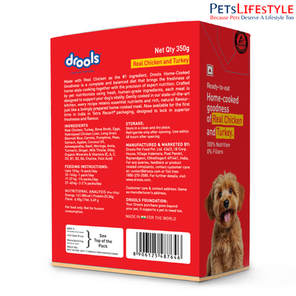 Drools Tetra Pack Real Chicken Turkey Wet Dog Food