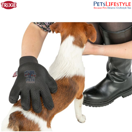 Trixie Fur Care Glove 16×24 cm – Massage & Shine Grooming Glove for Sensitive Pets