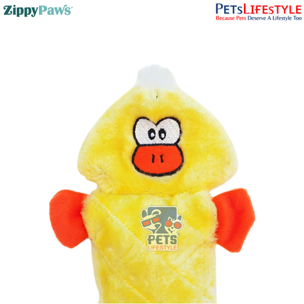 ZippyPaws Jigglerz – Duck  Super Sized Plush Dog Toy | 3 Ways to Squeak