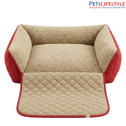 Cozy Plush Pet Cave Sofa Bed for Dogs & Cats