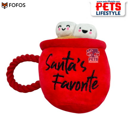FOFOS Xmas Hot Chocolate Dog Toy