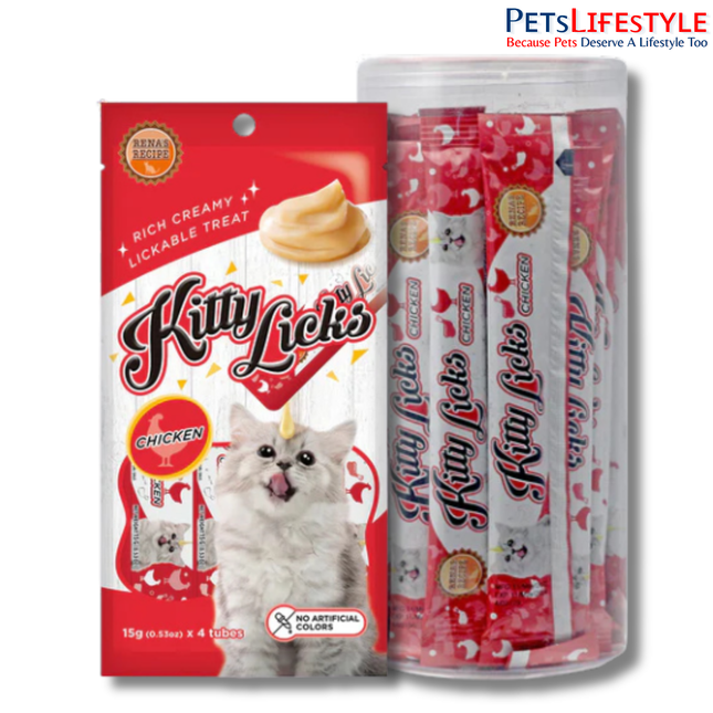 Rena’s Kitty Licks Chicken Creamy Cat Treat – Rich Lickable Treat for Adult Cats