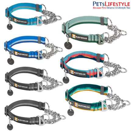 Ruffwear Chain Reaction Martingale Dog Collar | Reflective Limited-Cinch Training Collar with Stainless Steel Chain