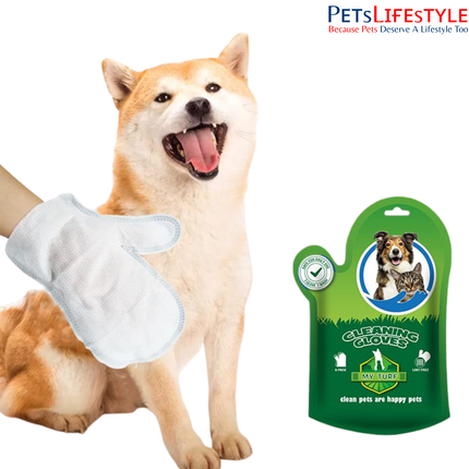 Pet SPA Grooming Gloves for Dogs & Cats – No-Water Disposable Cleaning Gloves (6 Gloves Pack)
