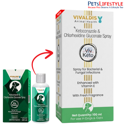 Vivaldis Viv Keto Spray (100 ml)  Antifungal & Antiseptic Spray for Dogs & Cats