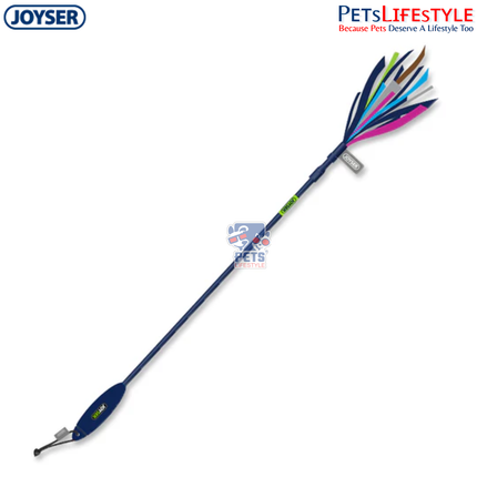 JOYSER Cat Teaser Wand Toy with Paper Ribbons – Blue