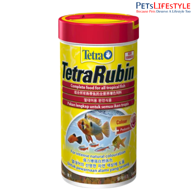 Tetra Rubin Flakes Colour Enhancing Fish Food for Ornamental Fish Boosts Red Orange Yellow Tones 52 Gram (Buy 1 Get 1 Free)