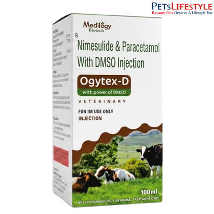 Ogytex-D Injection | Nimesulide, Paracetamol & DMSO Veterinary Injection 100ml