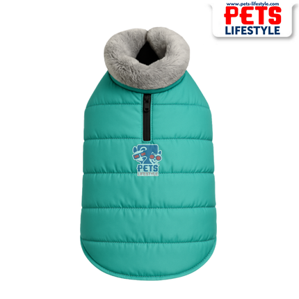Fur Jacket for Dogs –Teal (Blue-Green), Winter Wear by PᴇᴛsLɪғᴇsᴛʏʟᴇ