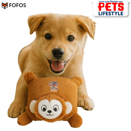 FOFOS Puppy Toy – Squeaky Monkey | Soft Plush Teething Toy for Puppies