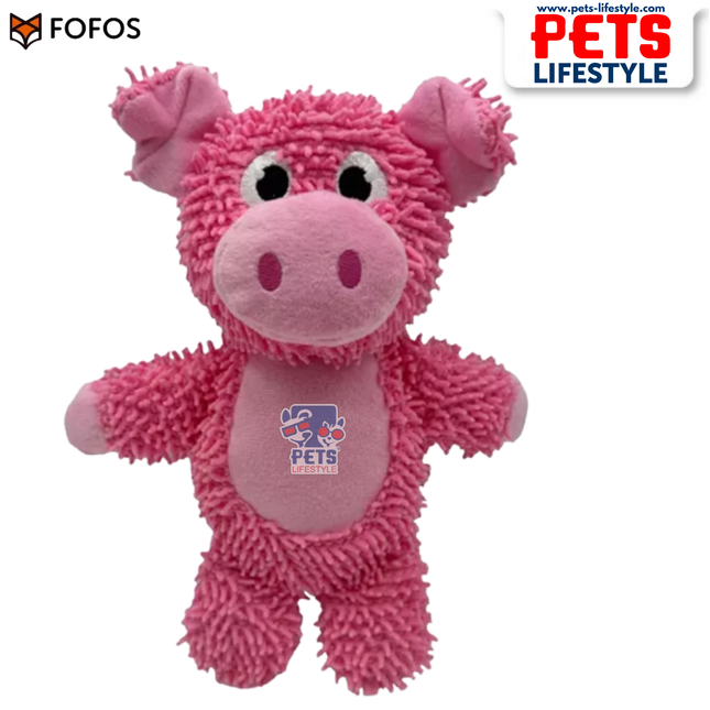FOFOS Tough Dog Toy Pig Pink Squeaker Moderate Chewer Dog Toy