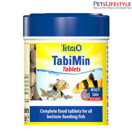 Tetra TabiMin Sinking Tablets Fish Food for Bottom Feeders & Timid Fish with Shrimp for Growth, Health & Colour 36g (120 Tablets)