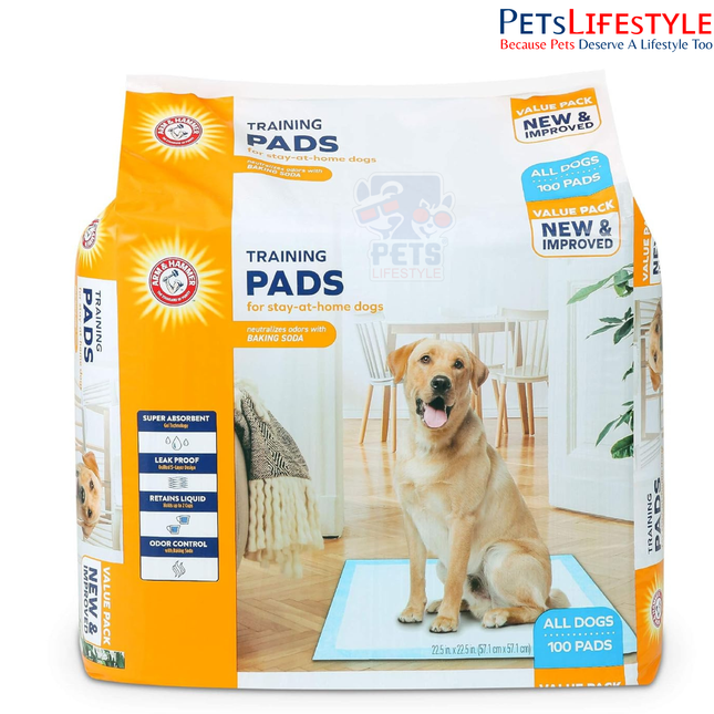 Arm & Hammer Puppy Training Pads with Attraction – 100 Pads (57.1cm x 57.1cm)