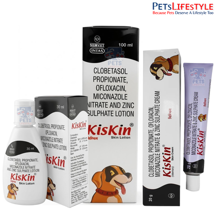 Kiskin Cream and Lotion — Antifungal & Antibacterial Skin Treatment for Dogs and Cats by Intas