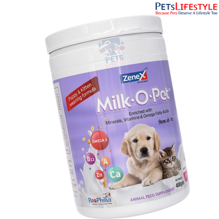 Milk O Pet  Powder Nutritional Weaning Formula for Puppies & Kittens 400g