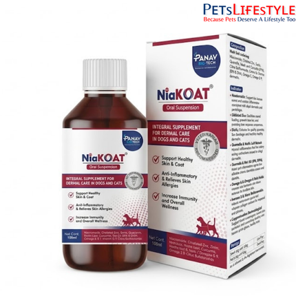 Niakoat Oral Suspension for Dogs & Cats Skin, Coat & Allergy Support