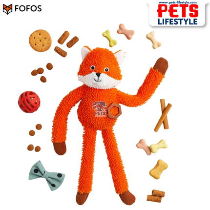 FOFOS Tough Long Body Dog Toy Fox –  Moderate Chewer Dog Toy