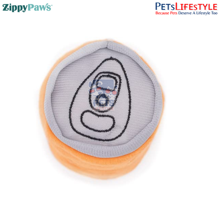 ZippyPaws Squeakie Can – Fetcha (Orange)  Stuffing-Free Plush Dog Toy with Full-Body Blaster Squeaker