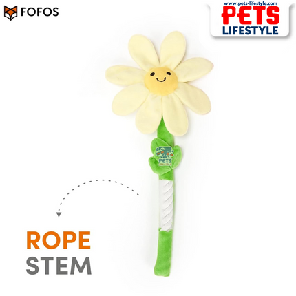 FOFOS Sunflower Crinkle Rope Dog Toy