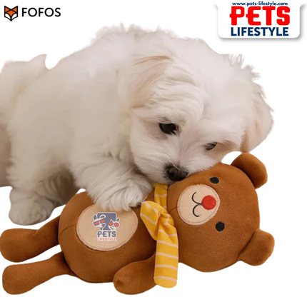 FOFOS Fluffy Puppy Bear Dog Teething Toy