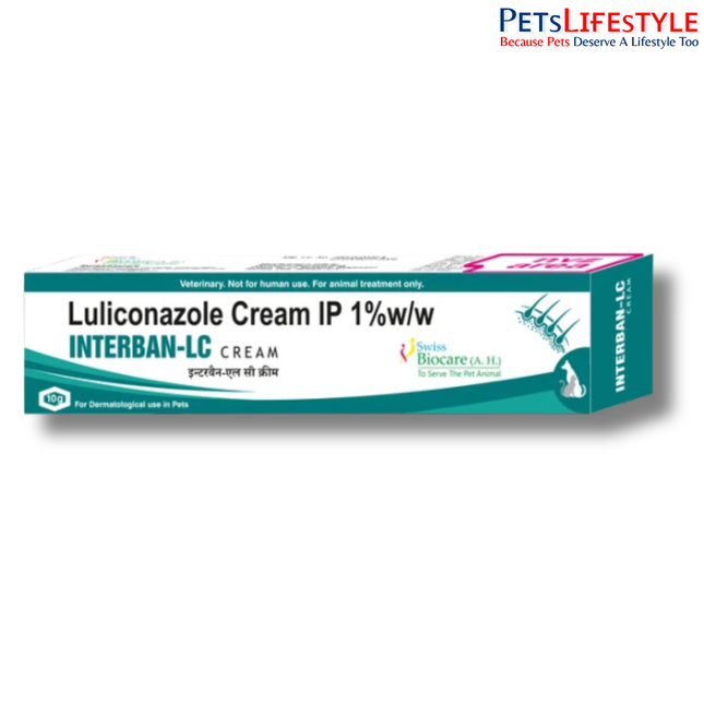 Interban-LC Antifungal Cream for Dogs & Cats (Luliconazole 1% w/w)