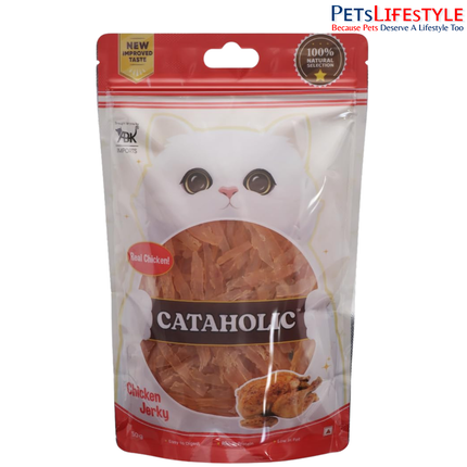 Cataholic Chicken & Fish Treats for Cats and Kittens | Soft Chicken Jerky Sliced | High Protein, Easily Digestible, Healthy Cat Treats for Training & Daily Rewards – 50 gm