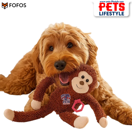 FOFOS Tough Long Body Dog Toy – Monkey –  Moderate Chewer Dog Toy