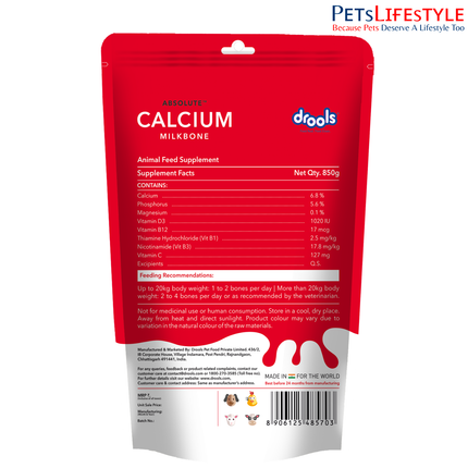 Drools Absolute Calcium Milk Bone Dog Treats 850g