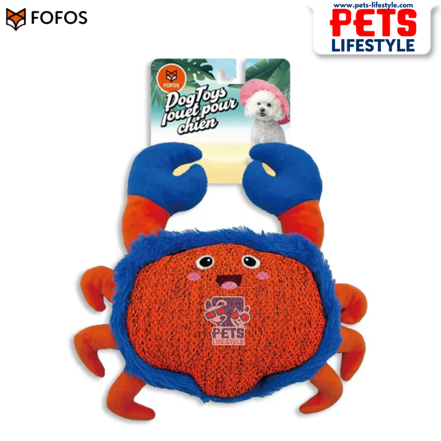 The FOFOS Summer Plush Crab Dog Toy | Soft Plush Squeaky Toy for Puppies & Light Chewers