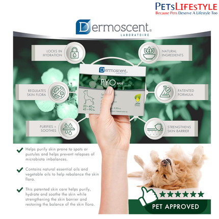 Savavet Dermoscent Pyospot Purifying Spot On for Dogs Between 20 to 40kg (2.4ml x 4 Pipette)