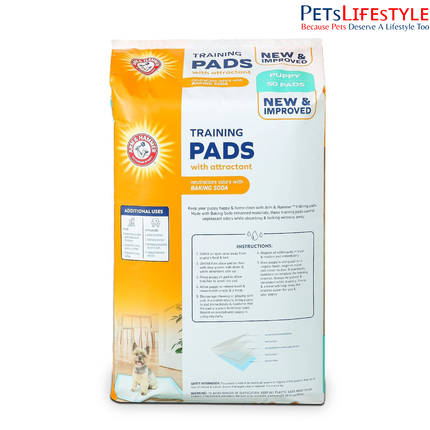 Arm & Hammer for Dogs Puppy Training Pads with Attractant – 50 Count