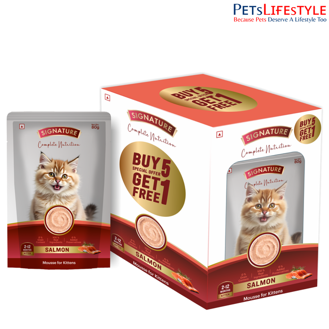 Signature Salmon Mousse Kitten 80g (5+1 Pack)
