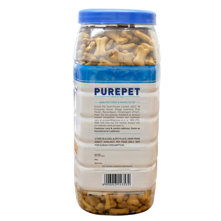 Purepet Dog Biscuits Jar (455g) – Milk / Chicken / Mutton Flavours Dog Treats