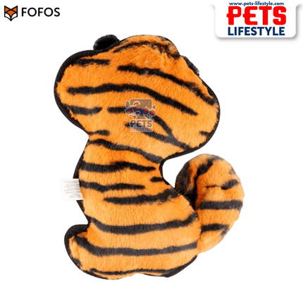 FOFOS Safari Line Tiger Dog Toy Soft Plush Tiger Toy for Moderate Chewers