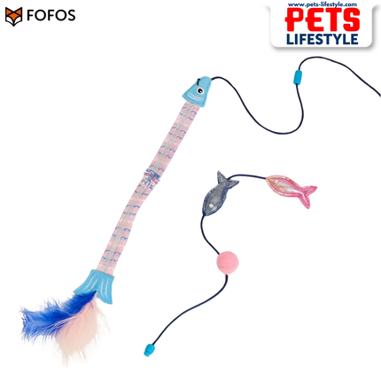 FOFOS Sardine Wand 2 Pack Interactive Cat Toy with Catnip & Replaceable Tops