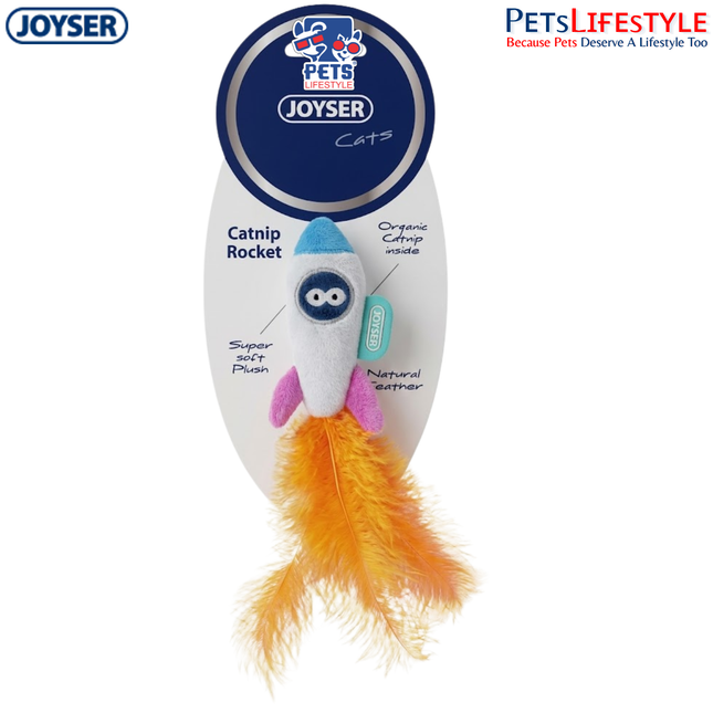 JOYSER Cat Rocket with Catnip & Natural Feathers – Plush Cat Toy