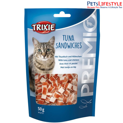 TRIXIE Premio Tuna Sandwiches Cat Treats – Nutrient Rich Training & Reward Snacks for Cats