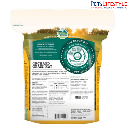 OXBOW Orchard Grass Hay 425g – Soft Aromatic High-Fiber Hay for Small Pets