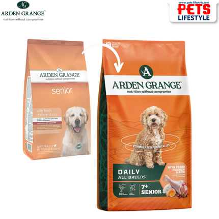 Arden Grange Senior with Fresh Chicken & Rice – Premium Nutrition for Senior Dogs