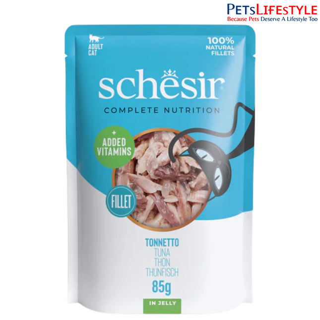Schesir Tuna Jelly Adult Cat Wet Food Pouch - 85 g