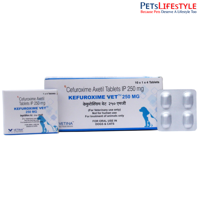 Vetina Kefuroxime Vet 250 mg Tablets for Dogs and Cats