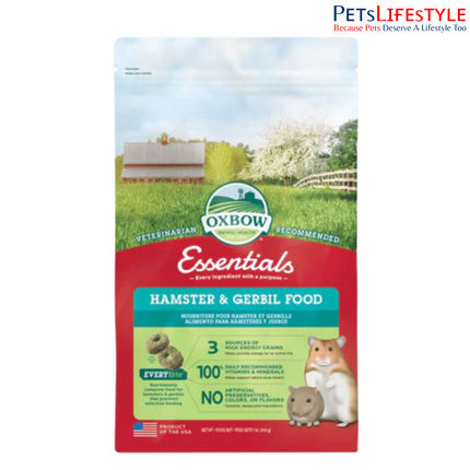 Oxbow Essentials Hamster & Gerbil Food 454g – Complete & Balanced Nutrition for Small Pets